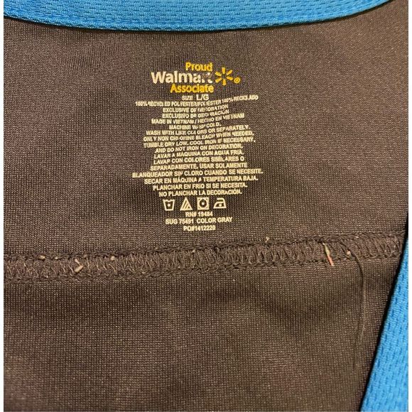 Walmart Vest Sz Large Gray Blue Work Uniform Proud Associate Zip Logo - Picture 6 of 10